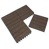 Laneetal 22 Stück WPC Fliesen Klickfliesen Holzfliese Terrassenfliesen 30x30cm, Gehwegplatten Garten Terrasse Balkon Bodenbelag mit Klicksystem in Holzoptik