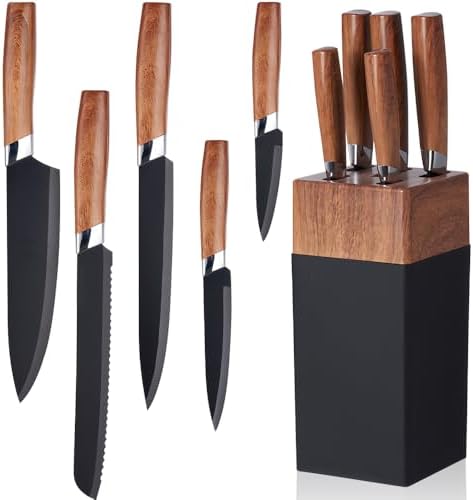 Jogo de Facas com Suporte, Conjunto de Facas de 6 Peças, Grande V...
