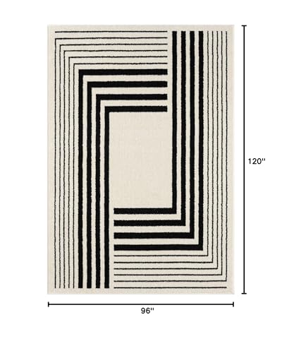 Tapete Decorativo Abani Geométrico Beige/Negro 243x310 cm miniatura 2