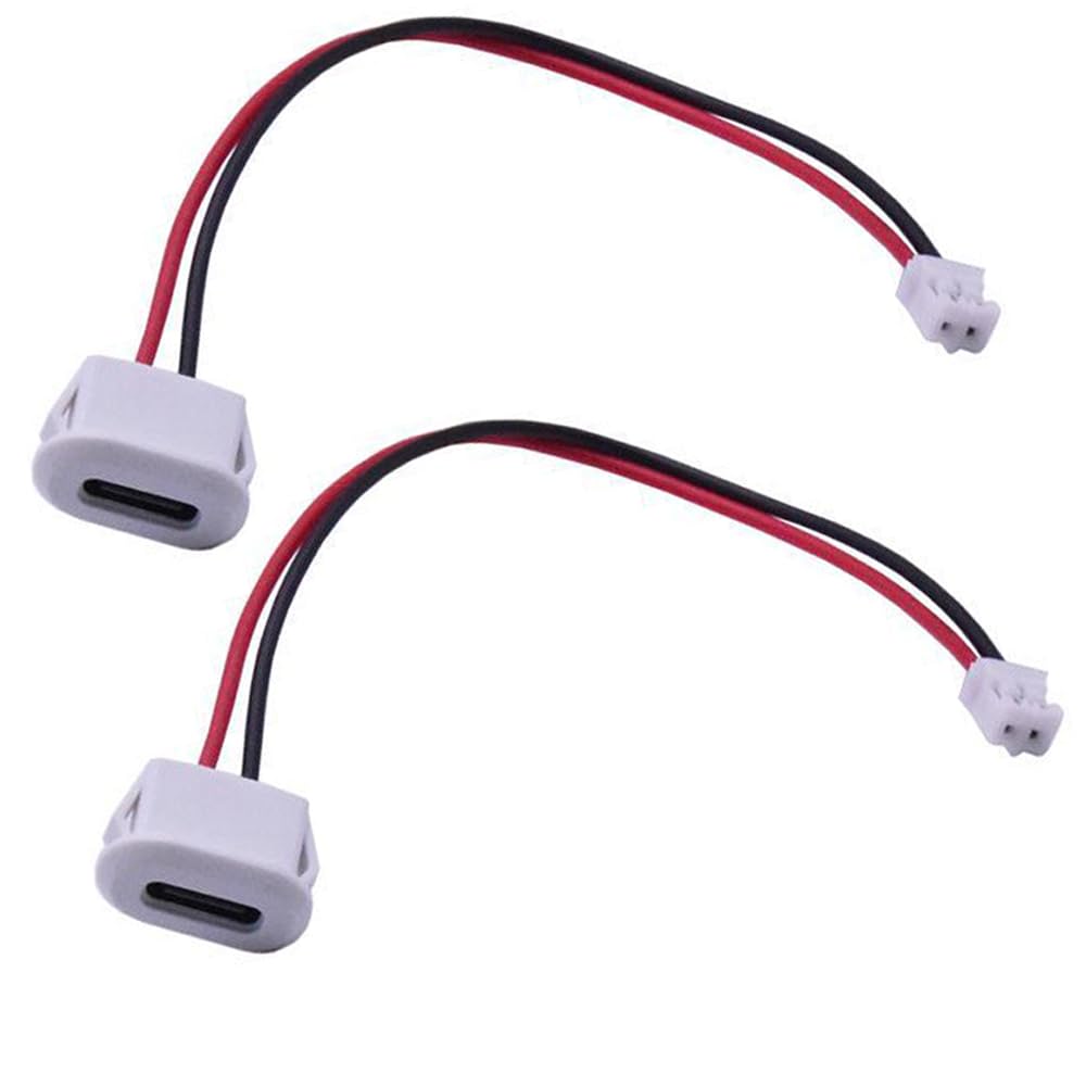 Type-c USB 3.1 Connector Jack Female USB Female Chassis Connector Waterproof Type C with Card Buckle Spare Parts Durable High Performance Replacement (2pcs in white)