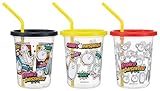 スケーター(Skater) ストロー付 タンブラー 320ml 3個 セット 日本製 にゃんこ大戦争 26 SIH3ST-A
