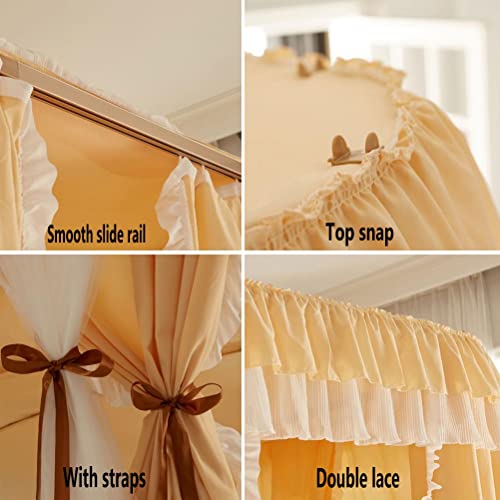 Mosquitera con dosel para cama de niñas cortina opaca para las cuatro estaciones 6