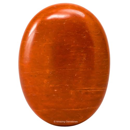 Image of Amazing Gemstone Red Jasper Crystals and Healing Stones - Large Palm Stone Crystals Piedra - Crystal for Good Luck, Balanced Positive Energy, Meditation - Unique Stocking Stuffers and Gifts for Women