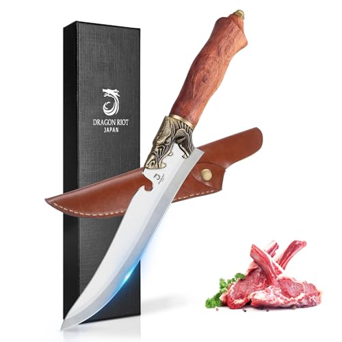 DRAGON RIOT Sharp Boning Knife for Meat Cutting, Full Tang Meat Deboning Knives with Sheath High Carbon Steel for Home Kitchen