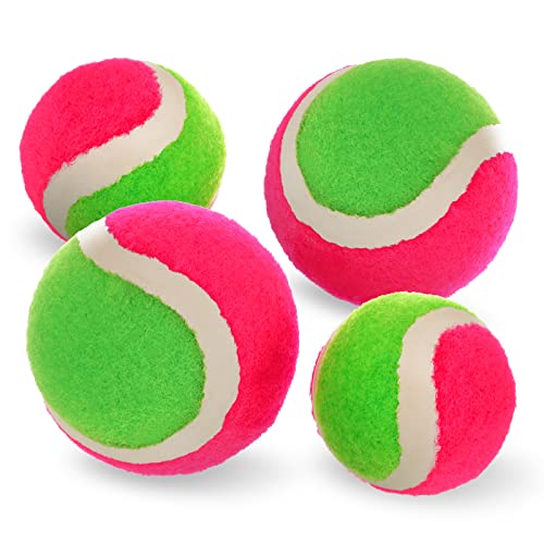 Hanaive 4 Pcs 2 Size Toss and Catch Ball Game Replacement Balls Catch Set for 3 4 5 6 7 8 9 10 Year Boys Girls Adults, 2.5 inches and 1.8 inches