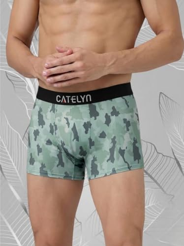 Image of CATELYN Ultra-Soft Nylon Breathable Stretch Trunks Men's Premium Printed Innerwear for Daily Comfort Men Sweatproof (Pack of 4)