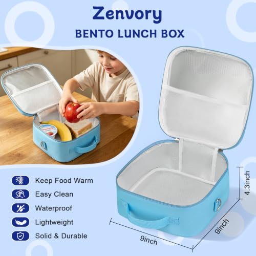 Image of Kids Lunch Box with Lunch Bag Bento(Blue)