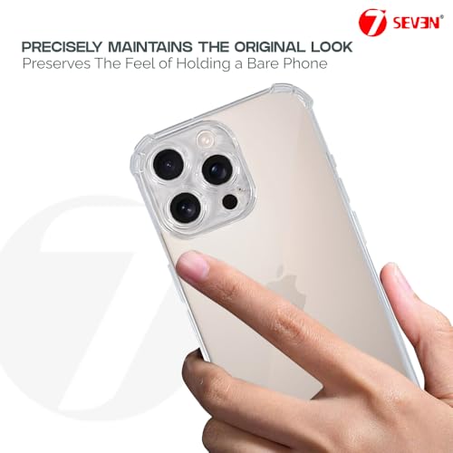 Image of 7SEVEN Compatible with iPhone 16 Pro Max Transparent Back Cover Soft TPU Silicone Case Shockproof Flexible Bumper Raised Camera Edges Protection Slim & Lightweight Crystal Clear Protective Phone Case