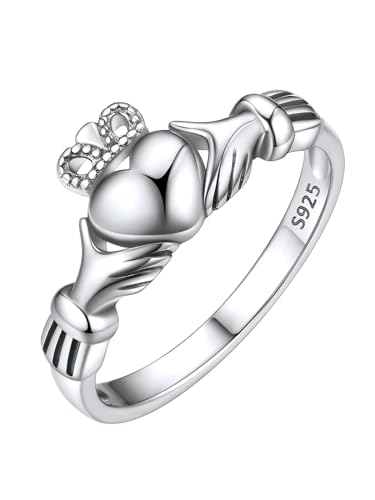Cadeau de mariage bague Claddagh avec prénom gravé pour couple