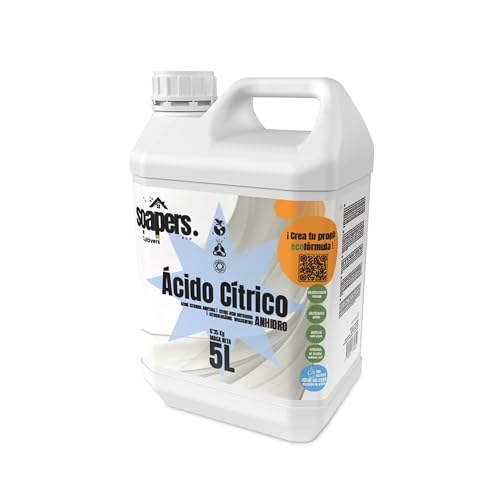 CULTIVERS Ácido Cítrico Anhidro Líquido BIO 5 L. Limpiador Doméstico Sostenible Brillantez para Baño y Cocina. Versátil Desincrustante y Eliminador de Manchas