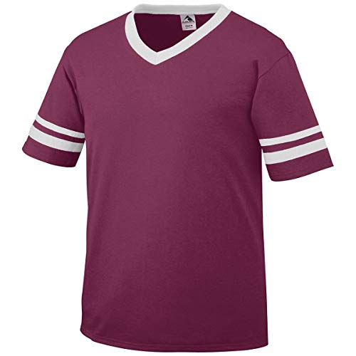 Augusta Sportswear Sleeve Stripe Jersey, Medium, Maroon/White