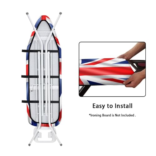 Housse de planche à repasser Union Jack extensible avec bords élastiques