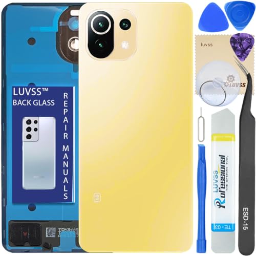 Vitre Arrière Xiaomi Mi 11 Lite 5G NE Cache Batterie Jaune et Outils de Remplacement