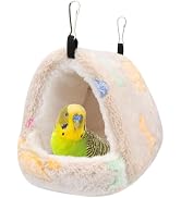 Hypeety Winter Warm Bird Nest Triangle Cotton Nest Warm and Thick Bird Shed Hut Plush Fluffy Parr...