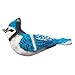 Global Crafts Wild Woolies Felt Bird Garden Theme Ornament for Home or Holiday Tree - Blue Jay