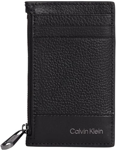 Porte-carte Calvin Klein en cuir noir au design premium