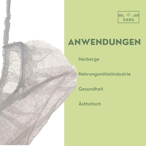 XARA Einweg-Bartschutz – Bartschutz aus Vliesstoff – 12 g – 100 Stück – Atmungsaktiv und reißfest – Hypoallergen und recycelbar für Gastronomie und Lebensmittelbranche - Atmungsaktiv