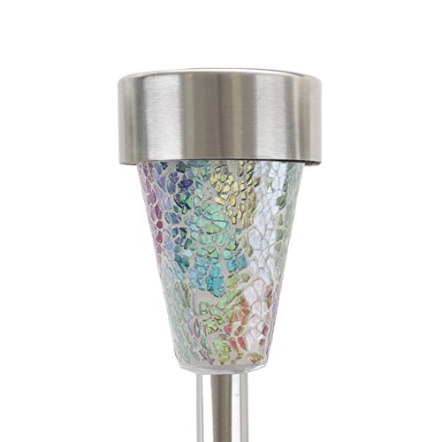 Solar Outdoor Led Light, Battery Operated Stainless Steel Mosaic Pillar Path And Walkway Lights For Landscape, Patio And Pathways By Pure Garden #TOP2