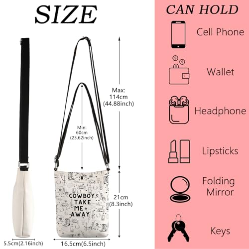 WSNANG Cowboy Take Me Away Crossbody Bag Western Country Music Shoulder Bag Country Concert Gift Country Music Lover Gift3