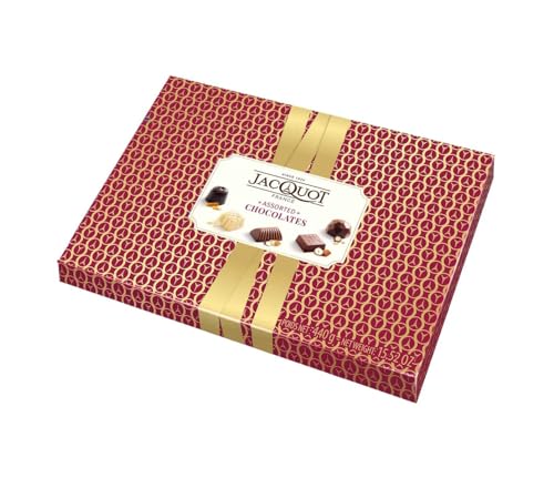 Jacquot Premium Dark, White & Milk Chocolate Candies Assortment from France, Great Chocolate Box for a Birthday or Holiday Gift, 40 Pieces 15.5 Ounce