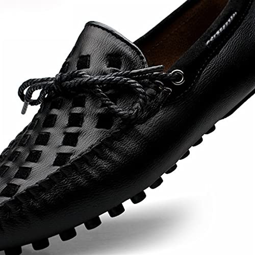 Zapatos cómodos para hombres estilo casual elegante en cuero negro talla 9.5