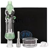 Honey Straw Nectar Collector Glass,Benhuan 10mm Green Honey Straw Glassware with Titanium Tip with...