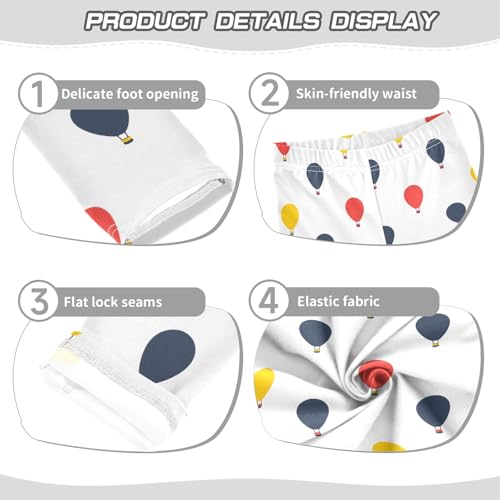 Colorful Simple Hot Air Balloon Girls Leggings Soft Comfortable Athletic Leggings Dancing Pants for 4-10 Years3