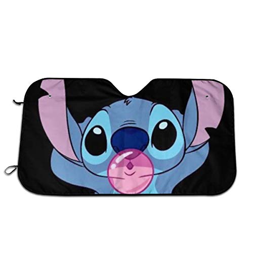 YQLDFB Car Windshield Sunshade Cute Stitch Sun Heat Shield Shade UV Ray Visor Protector, Keep Vehicle Cool