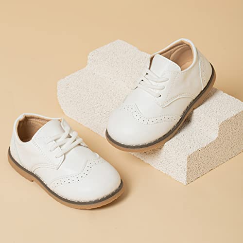 Image of KIDSUN Girl's Oxford School Uniform Dress Shoe Princess Flats Bow Slip on Loafer (Toddler /Little Kid)