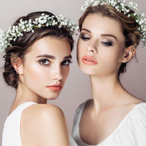 Beaupretty Elf Ear Cuffs Metal Alloy No Pierced Ear Clip Leaf Jewelry Decoration Clip- on Earrings Halloween Cosplay Costume4