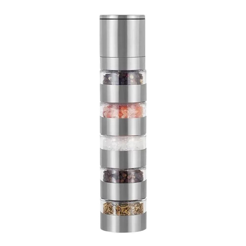 CTRLZS Pepper Grinder, Salt and Pepper Ginder, Stainless Steel Spice Grinder, Multi-Layer Manual Pepper Mill, Spice Crusher A