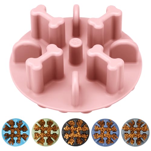Slow Feeder Dog Bowls Insert, Animire Soft Silicone Anti-Choking Puzzle ...