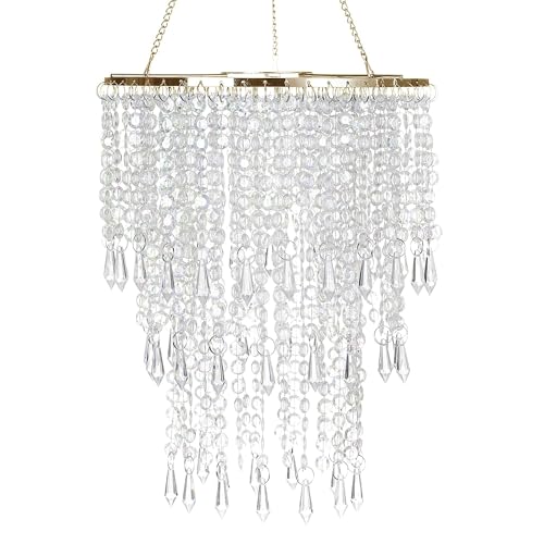 Sunli House Sparkling Iridescent Beaded Chandeliers 8.6 inches Diameter for Wedding Centerpiece Living Room Bedroom Event Party