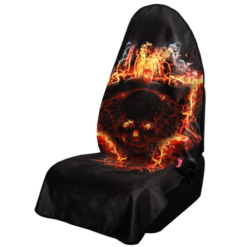 Image of Waterproof Car Seats Covers Skull Style - Universal Car Seats Cushion for Sedan SUV Truck Front OR Back Seat - Anti-Slip Auto Seats Protector Suit for After Yoga Gym Biking Running Workout Sport