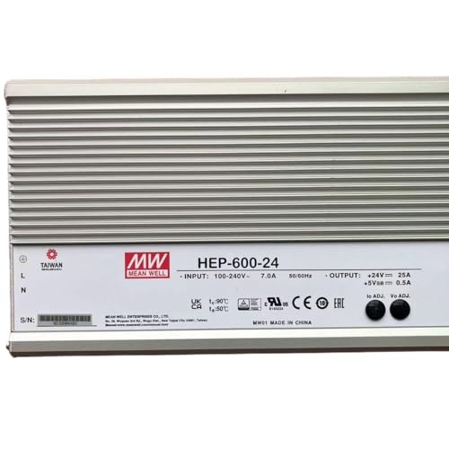Alimentation 24V 25A HEP-600-24 Mean Well étanche pour l'industrie