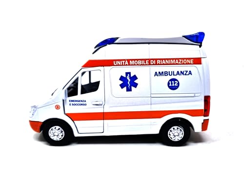 PLAYJOCS GT-8177 Ambulancia Italiana Coche metálico Juguete para niños y coleccionistas.