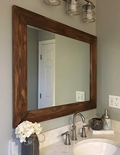 Shiplap Rustic Wood Framed Mirror, 20 Stain Colors, Special Walnut - Large Wall Mounted Mirror, Decor Bathroom, Vanity Mirror, Rustic Bathroom, Bathroom Wall Mirror, Rustic Reclaimed Styled Wood Frame