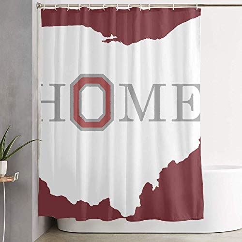 YING New Oh-io State Map Home Bathroom Washroom Waterproof Fabric Polyester Shower Curtain Bath Curtain Decoration Home Decor Sets with Plastic Hooks 60x72 Inches