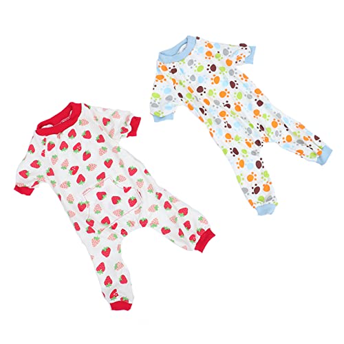 COLLBATH 2個 ペットパジャマ 犬の歯磨き粉 おもちゃ 犬のアクセサリー 子犬キット 犬のジャケット pet supplies 犬のボディスーツ ペットの寝間着 犬用シープウェア コットン