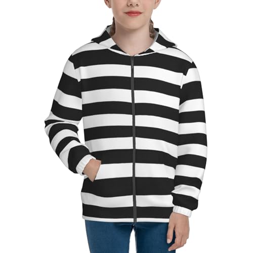 Stripes Kid Hoodies Boys Zip Up Sweatshirts Girls Pullover with Pocket3