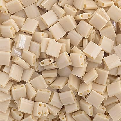 Bead 5x5mm 2 Hole Papaya Whip Opaque 50Gms Bag of Japanese Glass Beads TL0493