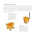 Carlisle FoodService Products 35-Quart Commercial Mop Bucket with Side-Press Wringer, Integrated Pour Spout, and Smooth Rolling Casters for Commercial Cleaning, Durable Polypropylene, Yellow