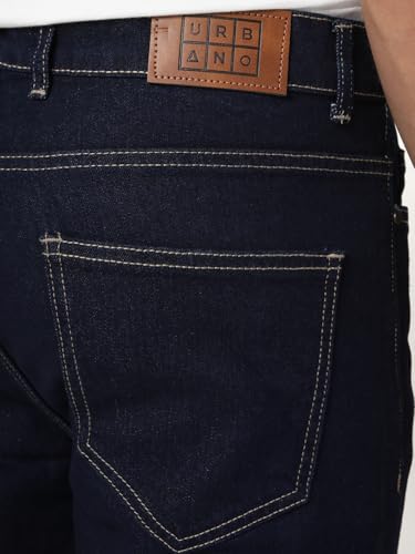 Image of Urbano Fashion Men's Straight Fit Heavy Washed Denim Jeans Stretchable