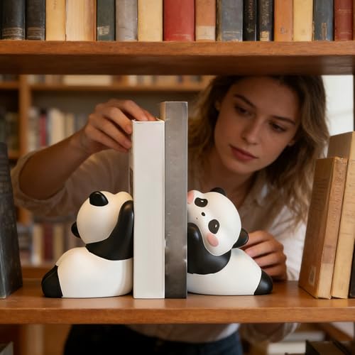 Sujetalibros infantil de resina pesada Mimoqk con diseño de libros para estanterías 5