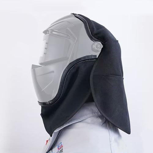 2-piece welding helmet rear extension and helmet bib, made of flame-retardant cotton, with edged seal, suitable for most welding helmets