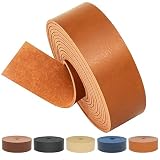 ABIDISO Faux Leather Strap 1 Inch Wide 90 Inches Long Leather Strip, Soft Leather for DIY Craft Projects, Leather Belt Strips, Hobby Workshop - Brown