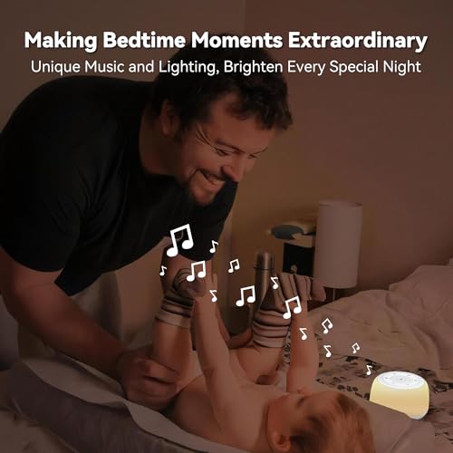 HEYAXA White Noise Sound Machine with 7 Colors Night Light 34 Soothing Sounds, Portable Sound Machine for Baby Adults Kids Sleep with 30 Volume Levels 4 Timers Adjustable Brightness (White) - Thumbnail 5