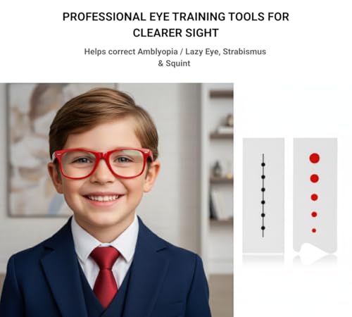 Image of Convergence Eye Exercise Training Cards for Vision Therapy - Eye Exercise Tools for Amblyopia, Lazy Eye, Strabismus & Squint Correction | 2 Pcs Set: Dot Card & Barrel /Color Convergence Card | UV Printed High-Quality Imported Acrylic
