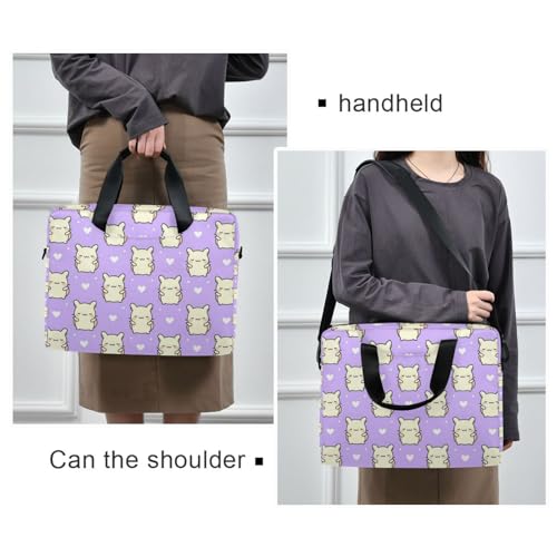 Maletín portátil para laptop 15.6 pulgadas diseño kawaii morado miniatura 2
