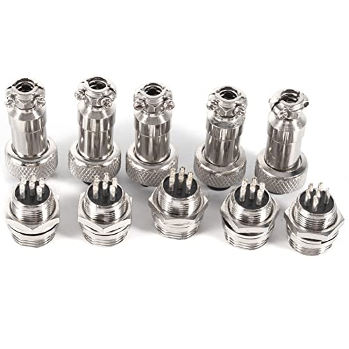 Conector aviación metálico durable 10 sets GX12 6 pines miniatura 2